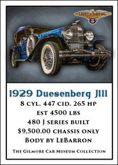 KS 1501-014 1929 Duesenberg Trading Card Version 2