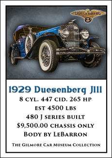 KS 1501-014 1929 Duesenberg Trading Card Version 2