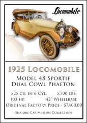 KS 1502-008 1925 Locomobile Trading Card