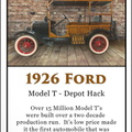 1926 Ford Model T Depot Hack Trading Card