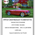 1954 Corvette trading card